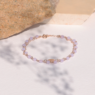 Rose Gold Lavender Charm Bracelet