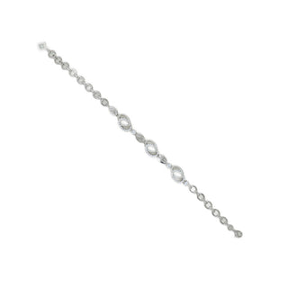 Silver Zircon Oval Bracelet