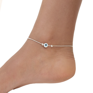 Silver Forever Beaded Anklet