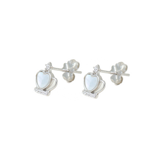 Silver Crown Stud Earrings