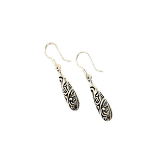 Oxidised Silver Impression Earrings