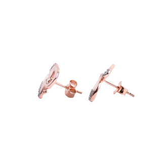 Rose Gold Peacock Feather Stud Earrings