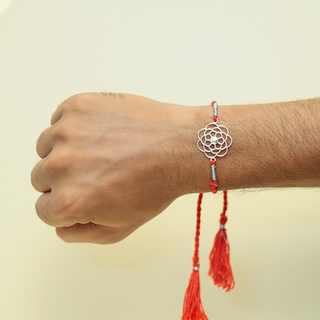 Silver Flower Rakhi