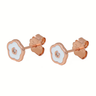 Rose Gold Flower Stud Earrings