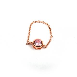 Rose Gold Zircon Chain Ring