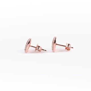 Rose Gold Zircon Heart Stud Earrings