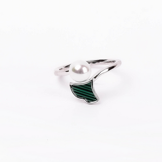 Silver Pear Green Emerald Ring