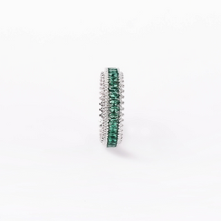 Silver Green Zircon Studded Ring