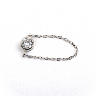 Silver Zircon Chain Ring