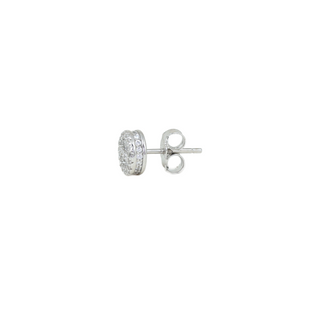 Silver Zircon Moonstone Earrings