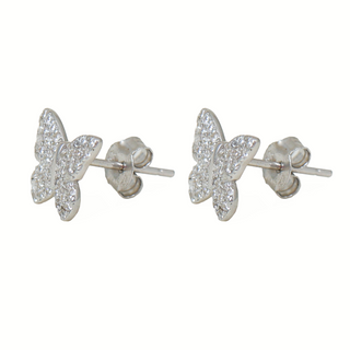 Silver Butterfly Stud Earrings