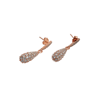 Rose Gold Zircon Droplet Earrings