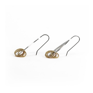 Silver Golden Circular Earrings