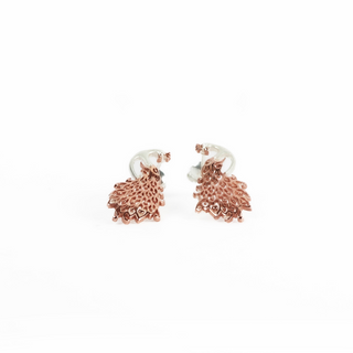 Rose Gold Peacock Feather Earrings