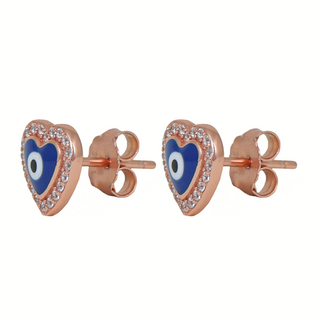 Rose Gold Evileye Stud Earrings