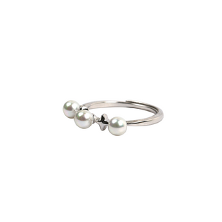 Silver White Pearl Zircon Ring