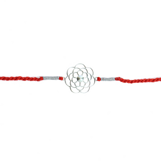 Silver Flower Rakhi