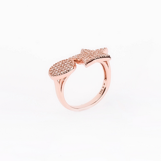 Rose Gold Star Moon Ring