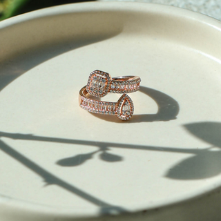 Rose Gold Cuff Baguette Ring