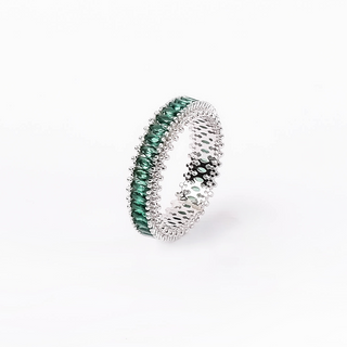 Silver Green Zircon Studded Ring