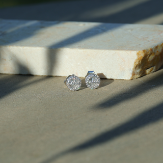 Silver Zircon Moonstone Earrings