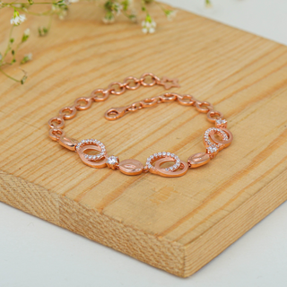 Rose Gold Zircon Oval Bracelet