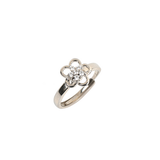 Silver Sober Flower Spin Ring