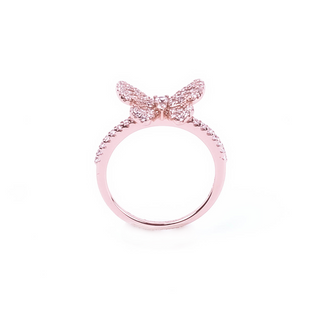 Rose Gold Butterfly Zircon Ring