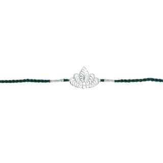 Silver Leaf Crown Rakhi