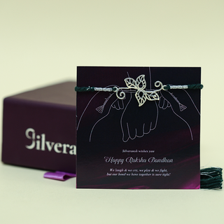 Silver Leaf Petal Rakhi