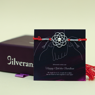 Silver Flower Rakhi