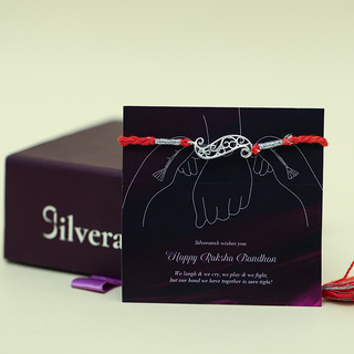 Silver Infinte Leaf Rakhi