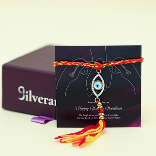 Silver Evil Eye Lumba Rakhi