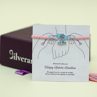 Silver Kids Cute Ganesha Rakhi