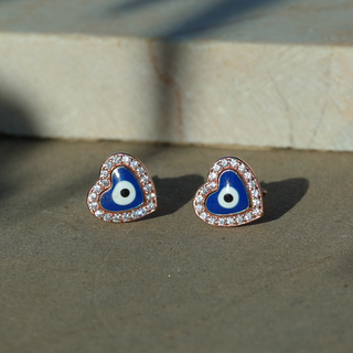 Rose Gold Evileye Stud Earrings