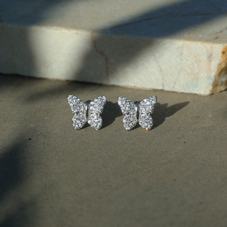 Silver Butterfly Stud Earrings