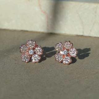 Rose Gold Florally Stud Earrings