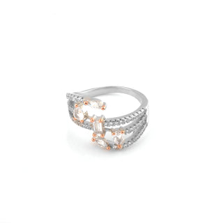 Silver Zircon Weave Ring