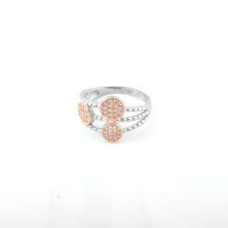 Silver Dual Tone Solitaire Layered Ring