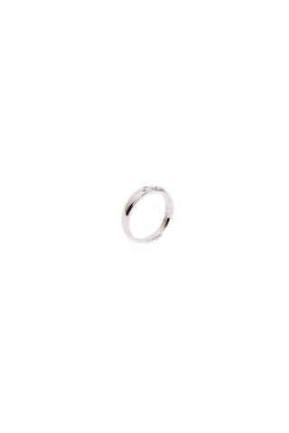 Silver Buckthorn White Stone Couple Ring