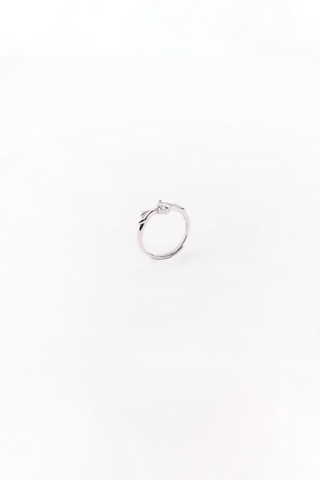 Silver Buckthorn White Stone Couple Ring