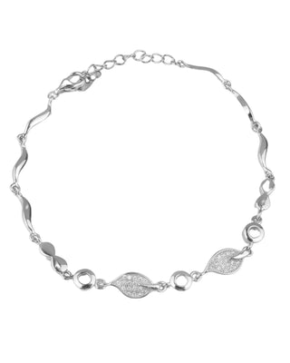 Silver Zircon Wavy Life Bracelet