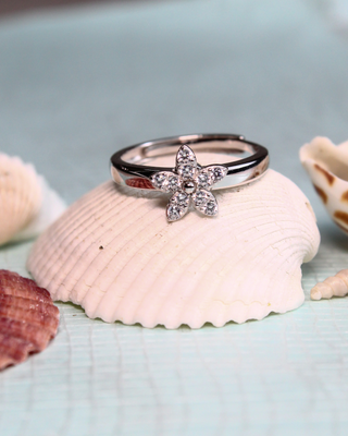 Silver Love Of Flower Ring