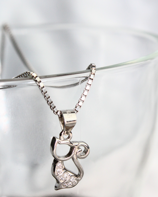 Silver Cutie Cat Pendant