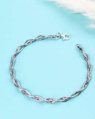 Silver Twisted Trio Chain Kada