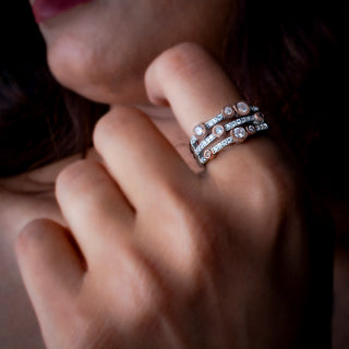 Silver Dual Tone Polki Ring