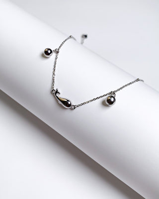 Silver Fish Charm Anklet